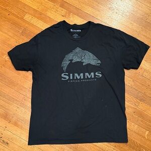 Simms Black Fishing Graphic Tee